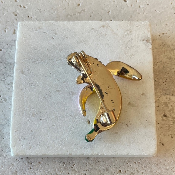 Saks Fifth Avenue Yellow and Pink Banana Brooch - Picture 2 of 2